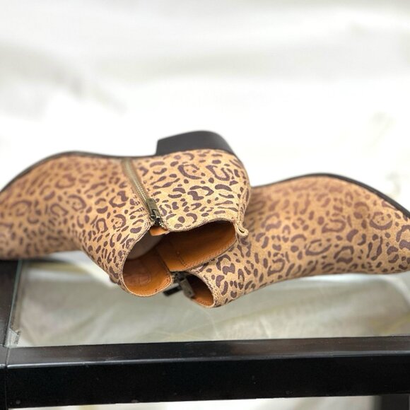 Lucky Brand Women Suede Booties LK-Basel Leopard Print Javan Brown Size 10 M - Picture 11 of 16